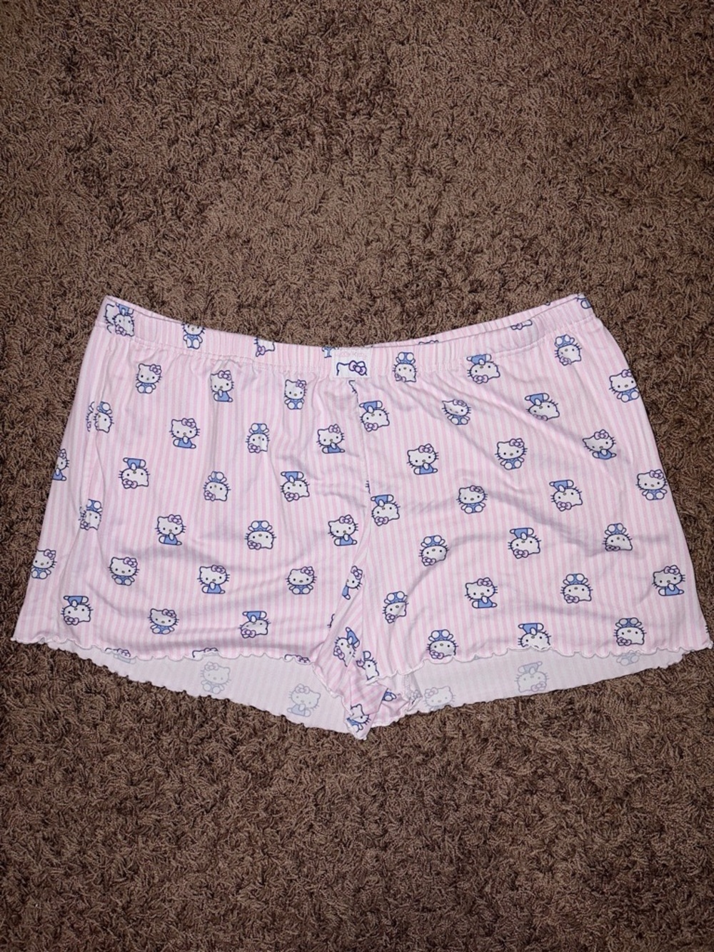 Hello Kitty Pink Striped Cotton Sleep Shorts